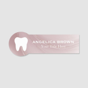 Dental - Roos Gold Marble - Label voor aangepaste  Naamplaatje
