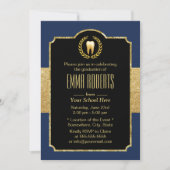 Dental School Afstuderen Navy Blue & Gold Dentist Kaart (Voorkant)