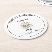 Dental School Caduceus Graduparty Ronde Kartonnen Onderzetter (Gebogen)