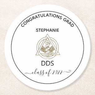 Dental School Caduceus Graduparty Ronde Kartonnen Onderzetter