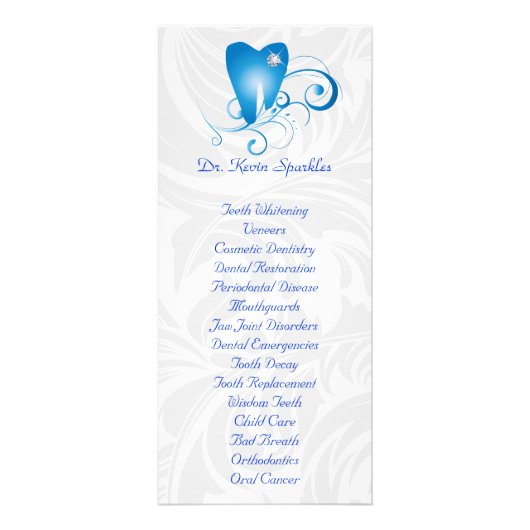 Dental Service Menu Brochure Blauwe Diamanten Tand (Voorkant)