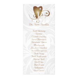 Dental Service Menu Brochure Gold Diamond Tooth