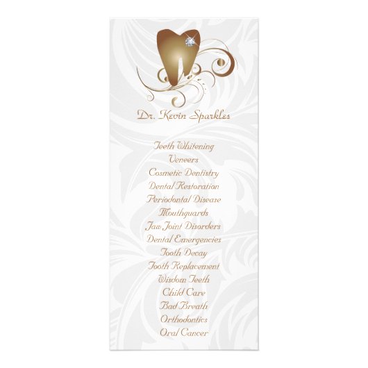 Dental Service Menu Brochure Gold Diamond Tooth (Voorkant)
