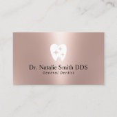 Dental Sparkle Tooth Logo Modern Roos Gold Dentist Visitekaartje (Voorkant)