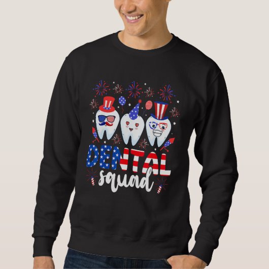 Dental Squad 4th Of July Dentist Funny American Pa Trui (Voorkant)