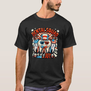 Dental Squad 4th of July Tandarts Grappig Amerikaa T-shirt