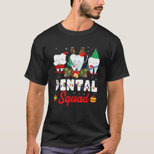 Dental Squad Cute Tooth Christmas Dentist Merry X  T-shirt (Voorkant)