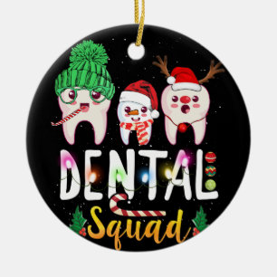 Dental Squad Cute Tooth Dental Assistent kerst Keramisch Ornament