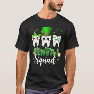 Dental Squad Cute Tooth Irish Flag Shamrock St Pat T-shirt