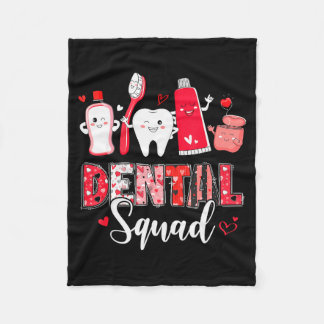 Dental Squad Dental Istant Dentist Happy Valentine Fleece Deken