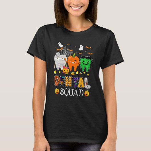 Dental Squad Dentist Halloween Costume Spooky Pump T-shirt (Voorkant)