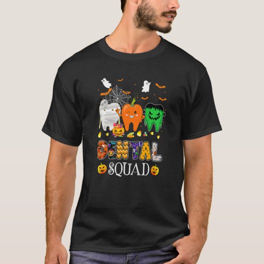 Dental Squad Dentist Halloween Costume Spooky Pump T-shirt (Voorkant)