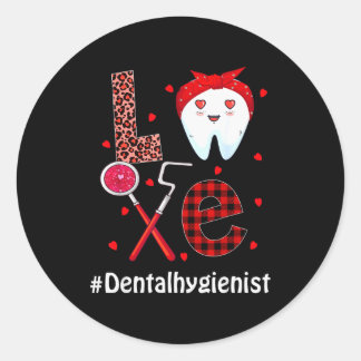 Dental Squad Dentist Happy Valentines Day Dental I Ronde Sticker