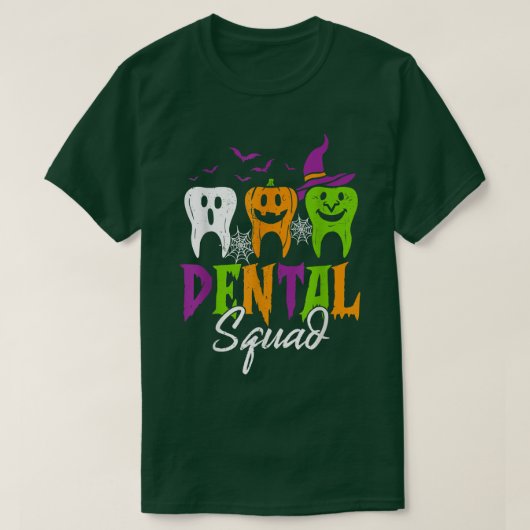 Dental Squad Funny Three Tooth Teeth Witch Hwe T-shirt (Design voorkant)