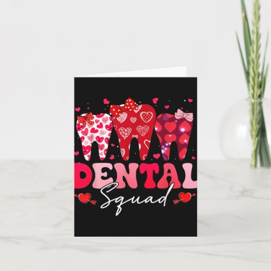 Dental Squad Funny Valentijnsdag Retro Tandarts VA Kaart (Voorkant)