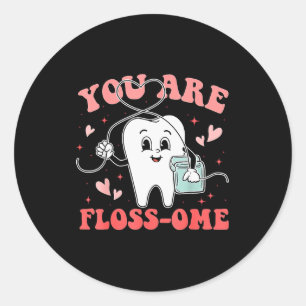 Dental Squad, je bent Floss-ome, Gelukkig Valentij Ronde Sticker