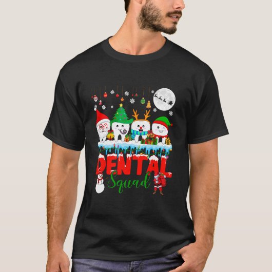 Dental Squad Kerstboom Santa rendier Elf T-shirt (Voorkant)