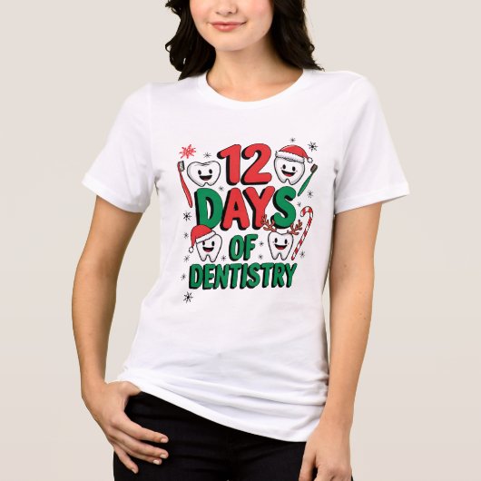 Dental Squad Kerstmis 12-Daagse Tandarts Vakantie  Tri-Blend Shirt (Voorkant)