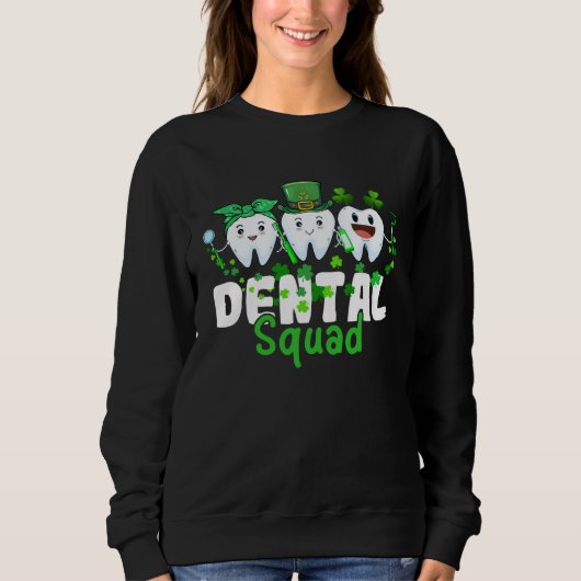 Dental Squad LoveTeeth Toothbrush Shamrock St Patr Trui (Voorkant)
