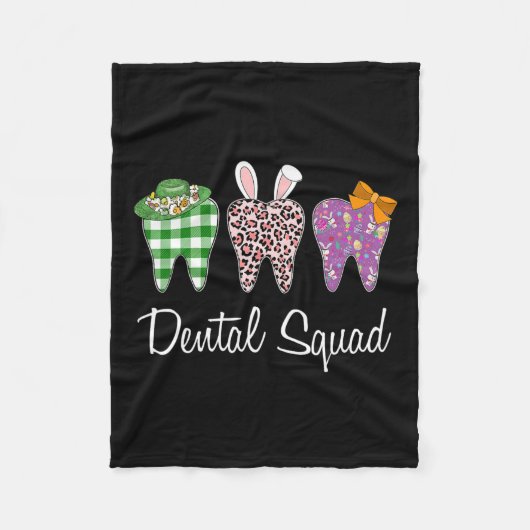 Dental Squad Paasdag Leuke Tand Instant De Fleece Deken (Voorkant)
