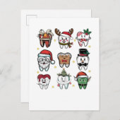 Dental Squad Tandarts Kerstvakantie Xmas  Uitnodiging Briefkaart (Voorkant / Achterkant)