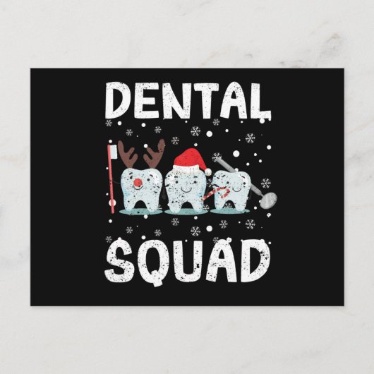 Dental Squad Teeth Dentist Merry Christmas Briefkaart (Voorkant)