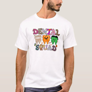Dental Squad Tooth Leopard Halloween Dentist Spook T-shirt