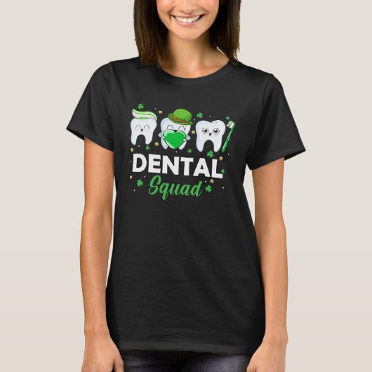 Dental Squad Toothbrush Dentist Hearts Love St Pat T-shirt (Voorkant)