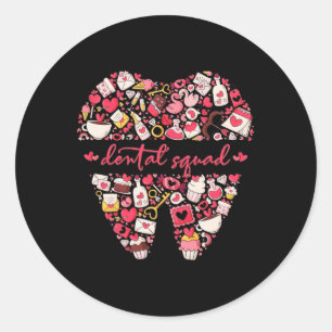 Dental Squad Valentijn Tooth Dental Crew Hygienist Ronde Sticker