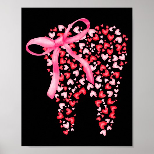 Dental Squad Valentines Cute Heart Teeth Dental Hy Poster (Voorkant)
