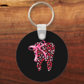 Dental Squad Valentines Cute Heart Teeth Dental Hy Sleutelhanger (Voorkant)