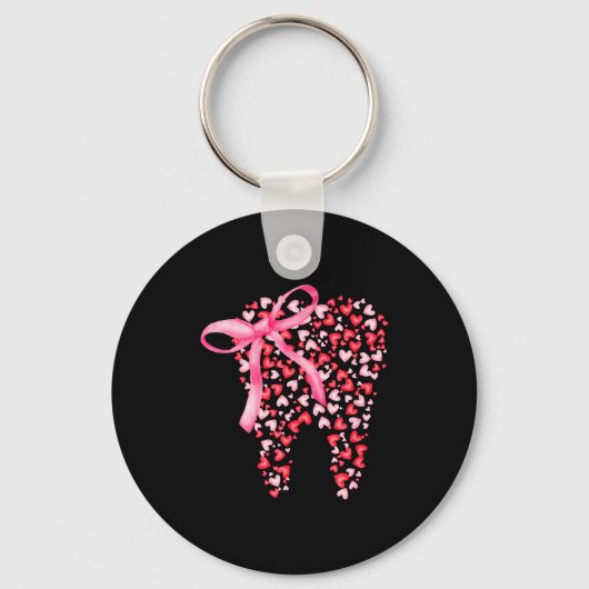 Dental Squad Valentines Cute Heart Teeth Dental Hy Sleutelhanger (Voorkant)