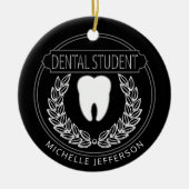 Dental 🦷 Student - Black, White and Silver Keramisch Ornament (Voorkant)