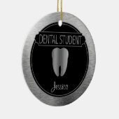 Dental 🦷 Student - UpScale Black en Silver Keramisch Ornament (Rechts)