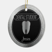 Dental 🦷 Student - UpScale Black en Silver Keramisch Ornament (Links)