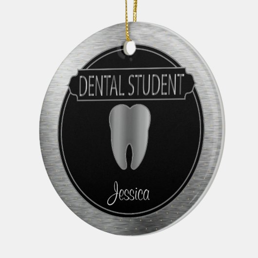 Dental 🦷 Student - UpScale Black en Silver Keramisch Ornament (Links)