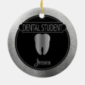 Dental 🦷 Student - UpScale Black en Silver Keramisch Ornament (Achterkant)