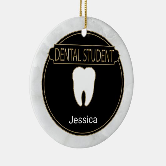 Dental 🦷 Student - White Marble Keramisch Ornament (Rechts)