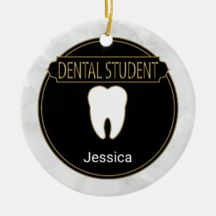 Dental 🦷 Student - White Marble Keramisch Ornament