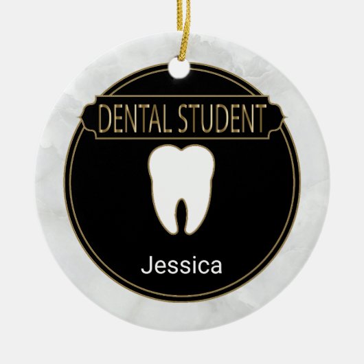 Dental 🦷 Student - White Marble Keramisch Ornament (Voorkant)