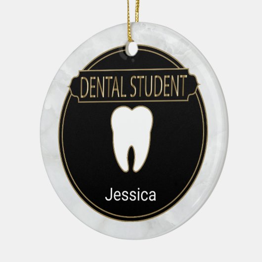 Dental 🦷 Student - White Marble Keramisch Ornament (Links)