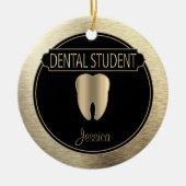 Dental 🦷 Student - zwart en goud Keramisch Ornament (Voorkant)
