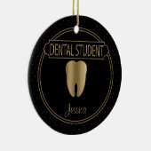 Dental 🦷 Student - zwart en goud Keramisch Ornament (Rechts)