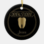 Dental 🦷 Student - zwart en goud Keramisch Ornament (Voorkant)