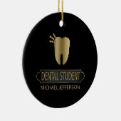 Dental 🦷 Student - zwart en goud Keramisch Ornament (Rechts)