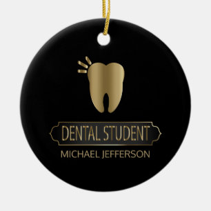 Dental 🦷 Student - zwart en goud Keramisch Ornament