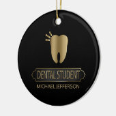 Dental 🦷 Student - zwart en goud Keramisch Ornament (Links)