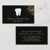 Dental Studio Logo ​ Dentist Black Glitter Gold Visitekaartje (Voorkant / Achterkant)