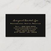 Dental Studio Logo ​ Dentist Black Glitter Gold Visitekaartje (Achterkant)