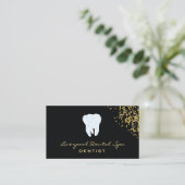 Dental Studio Logo ​ Dentist Black Glitter Gold Visitekaartje (Staand voorkant)